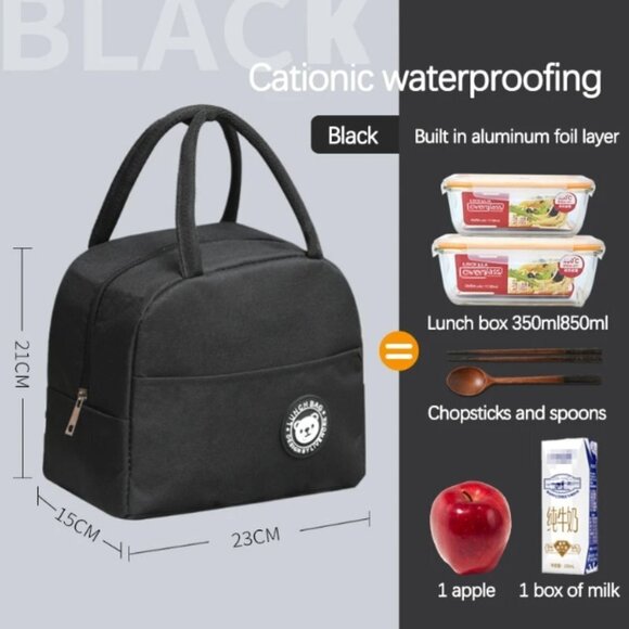 🌷2/$35🌷NWT Lunch Bag Aluminum Foil Insulation Lunch Bag Thickened Walls Unisex - Picture 11 of 16